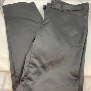 ZARA BASIC Pants Size 10 Black 'Satin' Pants Stretchy Dressy Cocktail